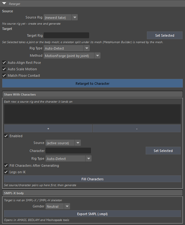 Retarget panel