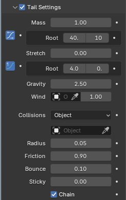 Tail Settings UI