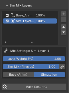 Sim Mix Layers UI