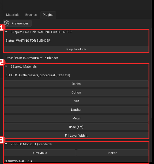 Plugins tab